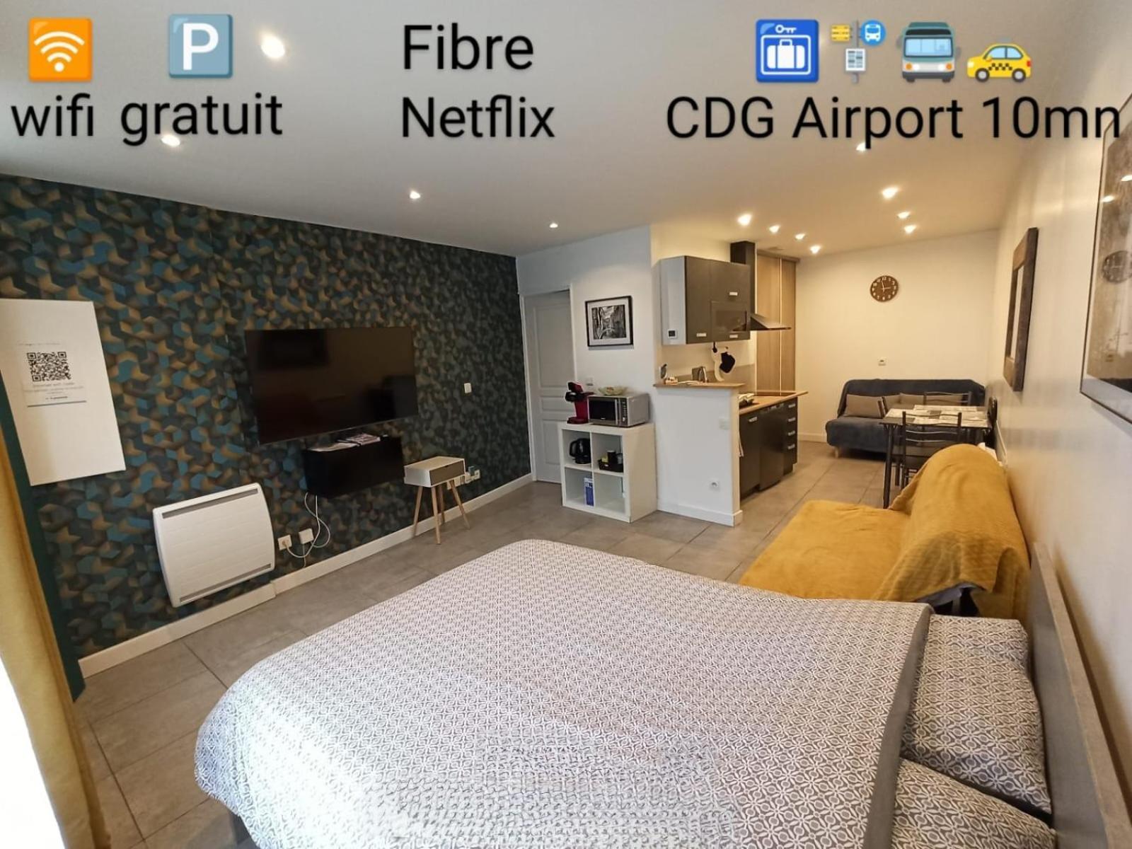 Studio Autonome Cosy A Paris Cdg Vaudherland Exterior foto